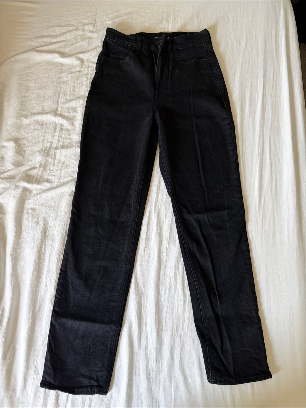 Old Navy Extra High-Rise Straight Black Jeans